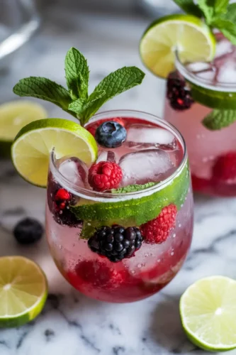 Berry Mint Mocktail Splash